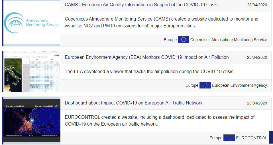 Iniciativas COVID-19 del portal de datos europeo